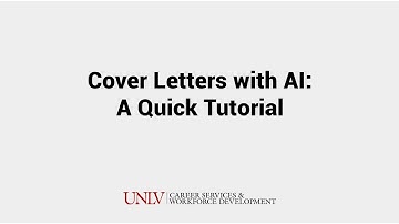 Update your Cover Letter with AI: A Quick Tutorial | UNLV Career Services and Workforce Development