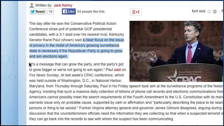 Kentucky Senator Rand Paul Wins CPAC Poll, Says Privacy Is The Issue For Republicans