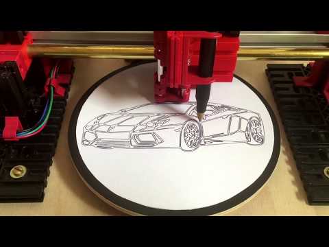 Polar drawing machine (Arduino + Fischertechnik) #4: Lamborghini Aventador