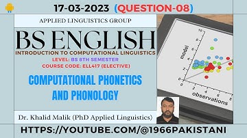 Computational Phonetics and Phonology