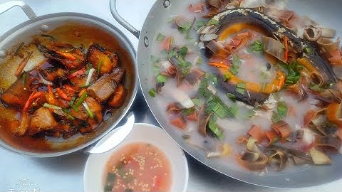 canh chua lươn nấu bắp chuối và cá lóc kho khô#bữacơmquênhà##canchualươn##cálóckhokhô#