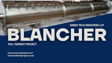 Blancher for Coconut Powder, Fruits & Vegetables Full Turnkey Projects | Genex Blancher