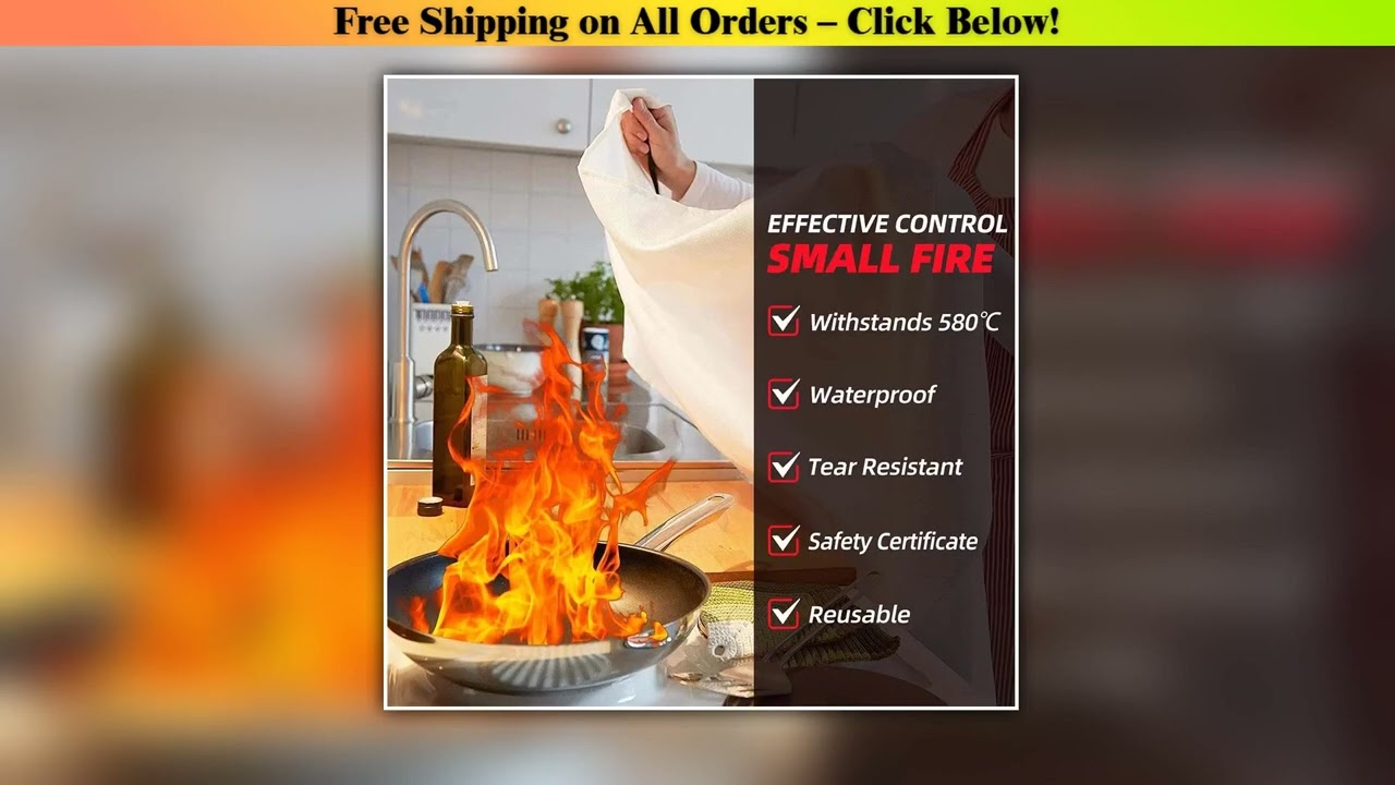 Portable Emergency Fire Blanket Retardant Fire Suppression Blanket Survival Shelter Safety Cover