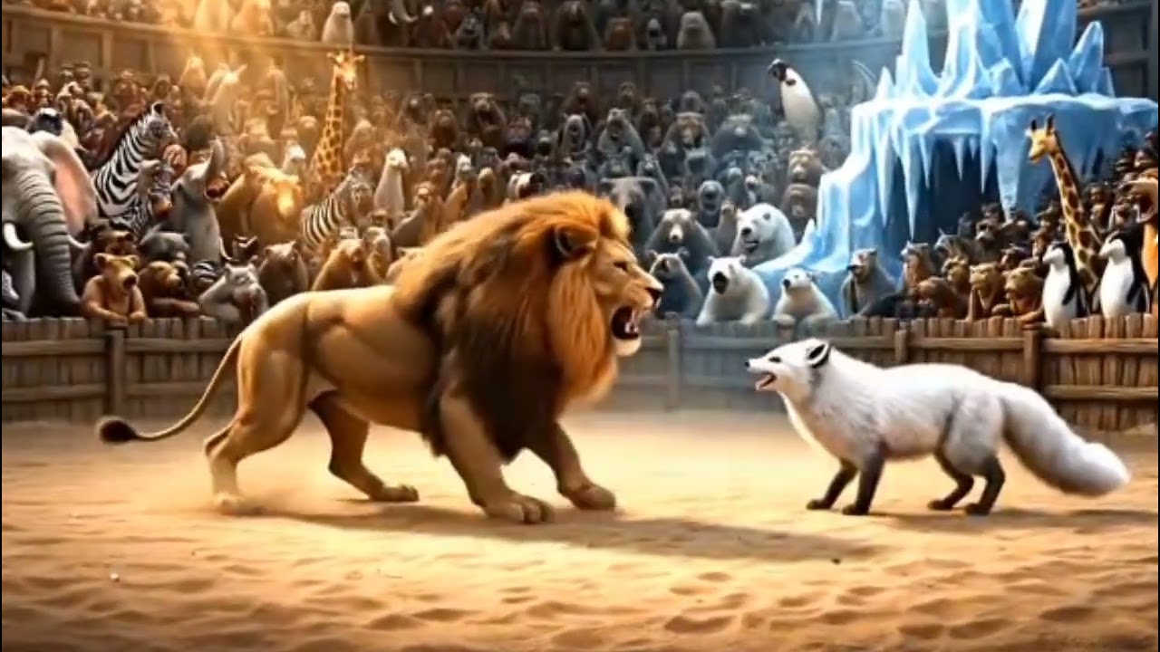 Will the King Fall? Lion vs Arctic Fox Fight!