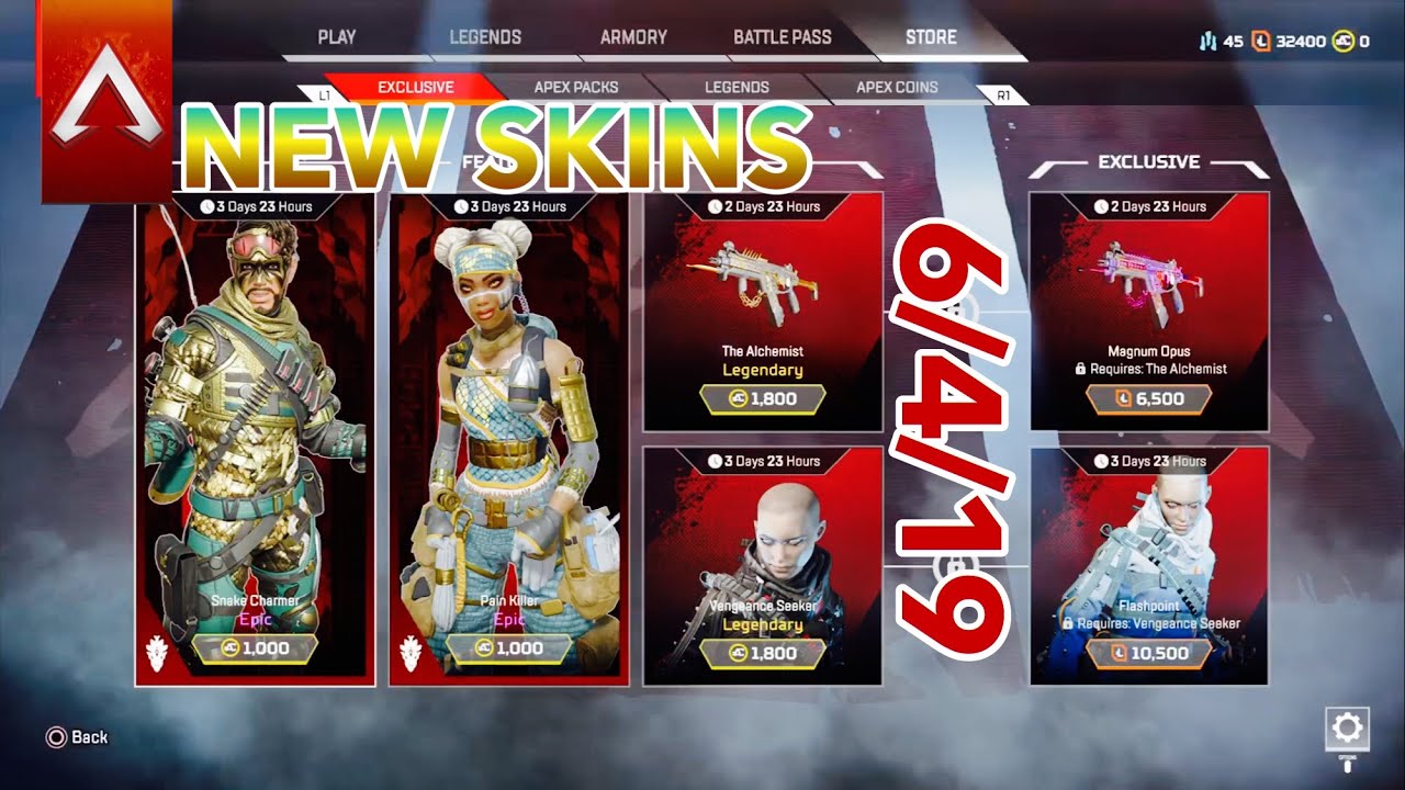 New Hunt Event Skins Apex Legends Item Shop Youtube