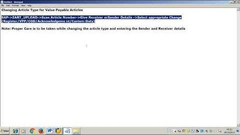 Zart data entry procedure