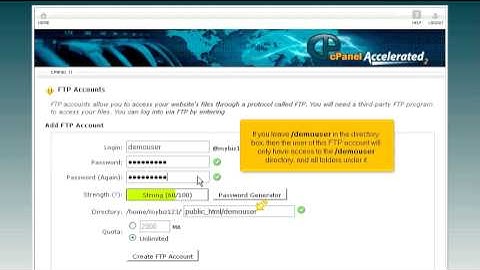 How to create additional FTP accounts in cPanel