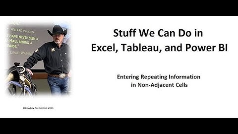 Entering Repeating Information in Non Adjacent Cells in Excel