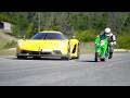 Kawasaki Ninja ZX-14R vs Koenigsegg Jesko Absout Hypercars at Old SPA