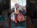 Filleting fresh yellowfin tuna