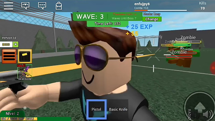 Joguei uma partida de zombie no Roblox