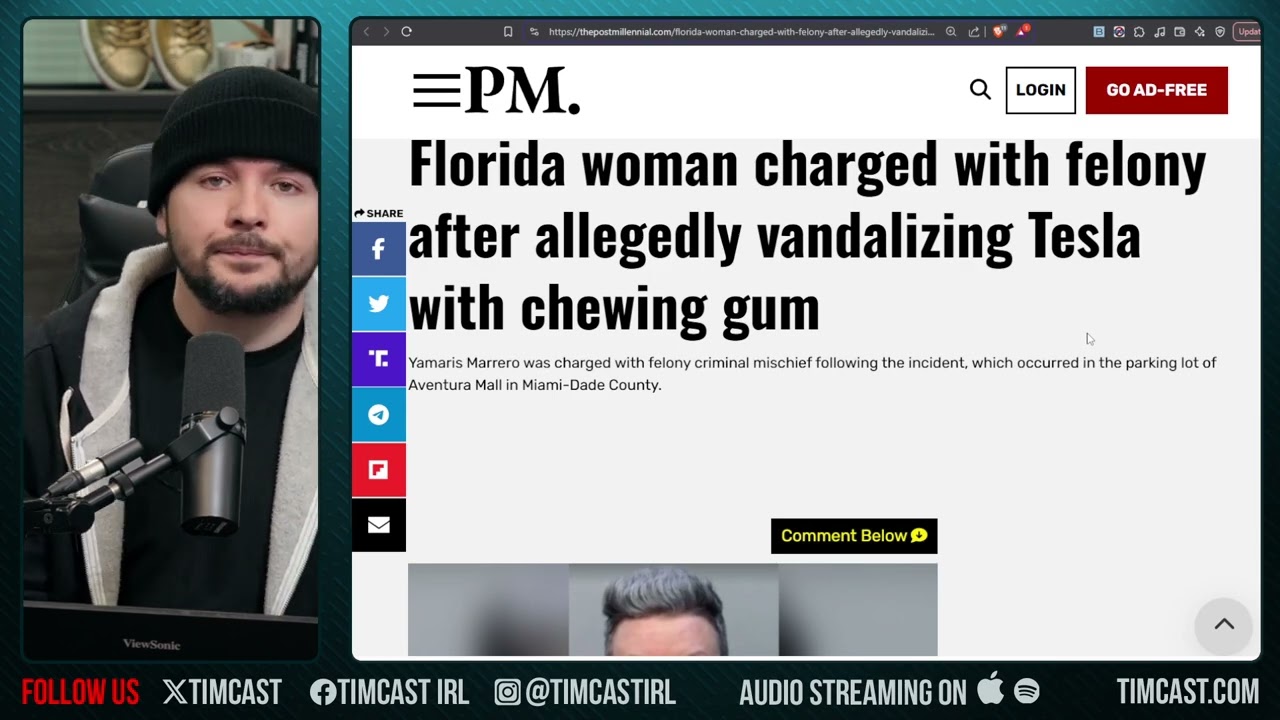 FELONY CHARGE For Woman Who Used GUM To Damages Tesla Mechanism, Liberals Cry OVERCHARGED