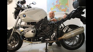 BMW R 1200 R - wymiana oleju silnikowego. Engine oil change. BMW.