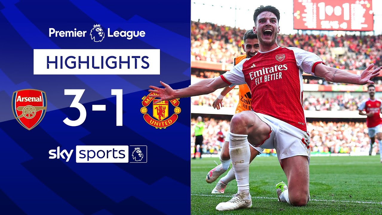 Arsenal vs Man United highlights: Declan Rice and Gabriel Jesus stoppage  time goals down Ten Hag 