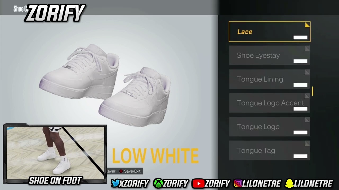 NBA 2K23 Next Gen Shoe Creator - Nike Air Force 1 Low White