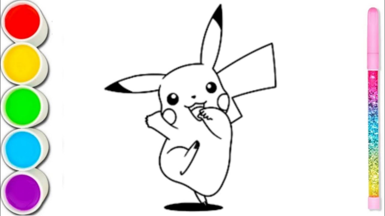 Pikachu drawing,coloring, painting for kids art Toddlers YouTube