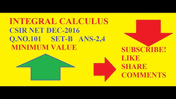 CSIR NET DEC-2016 Q.101 SET-B MATHS SOLUTION |   INTEGRAL CALCULUS - MINIMUM EXTREMAL