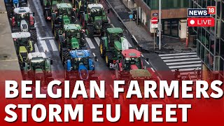 LIVE | Farmers On Tractors Storm The Gates Of Europe As EU Ministers Meet | Farmers Protests | N18L