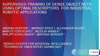 Celebrity Supervised Training of Dense Object Nets for Industrial Robotic Applications Profile