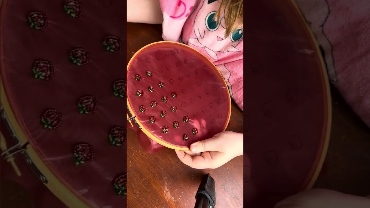 Beading ASMR - Mini Strawberries #sewing #beading #cosplay #diy