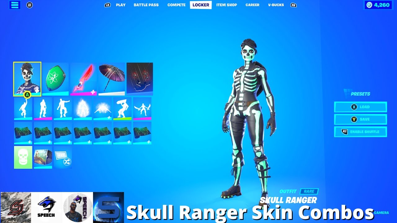 Skull Ranger Skin Combos (Fortnite Battle Royale) - YouTube