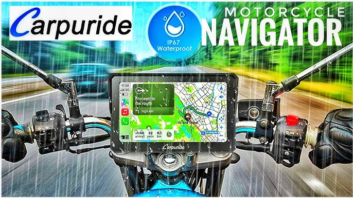 Carpuride W502 Motorrad GPS Inalámbrico Portátil con Apple Carplay