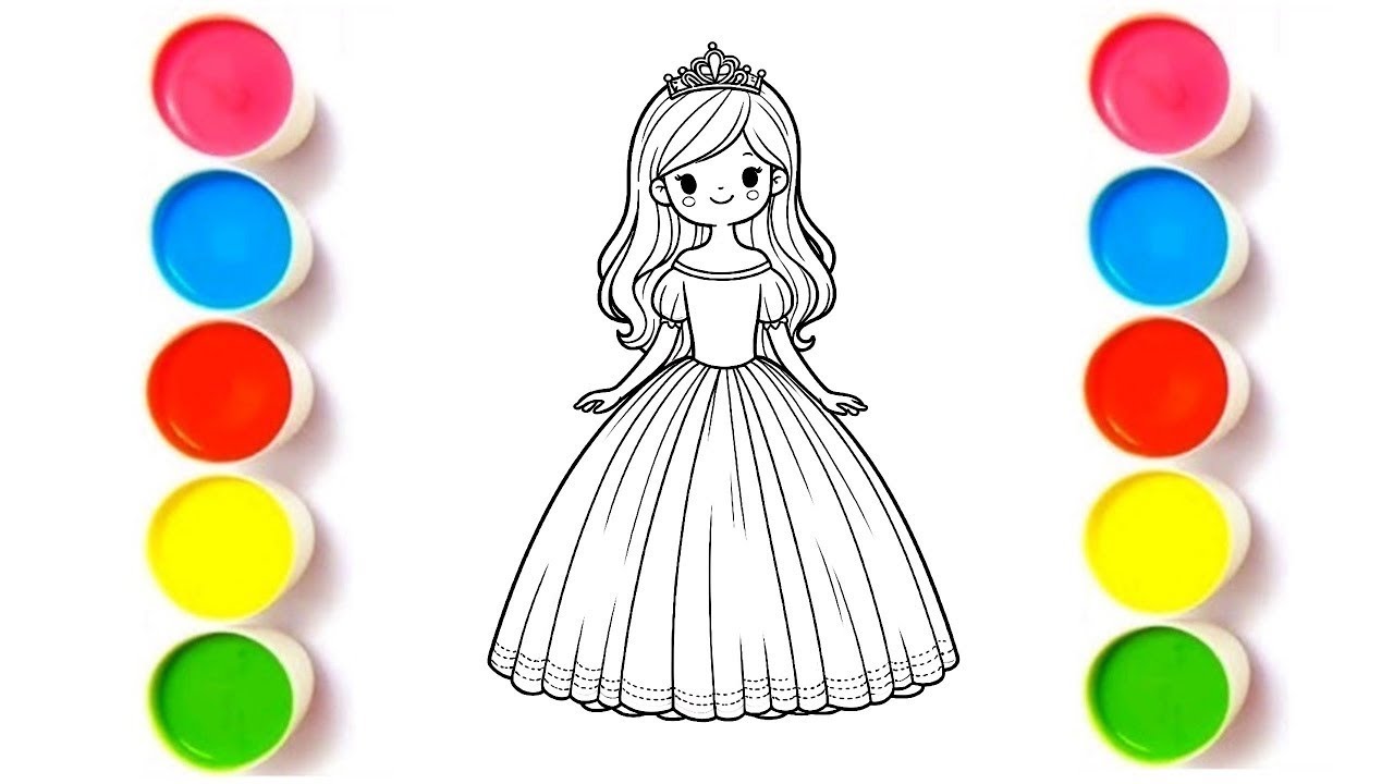 How to Draw a Beautiful Princess | Princess Wearing Beautiful Dress Drawing | Drawing Princess 