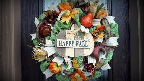 Fall Poly Burlap Mesh Wreath Tutorial