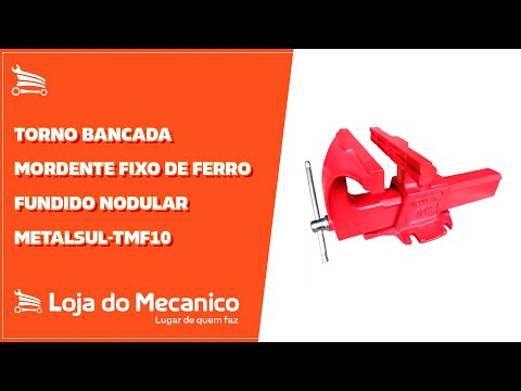 Torno Bancada Mordente Fixo de Ferro Fundido Nodular - METALSUL-TMF10