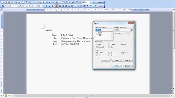 Microsoft Word 10 Using Tabs (Left, Right and Decimal Tabs) Alternate Version