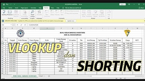 PROJEK KIBROS (Kode Inventaris Barang dengan Rumus Excel VLookup dan Sorting) #almanmemikat