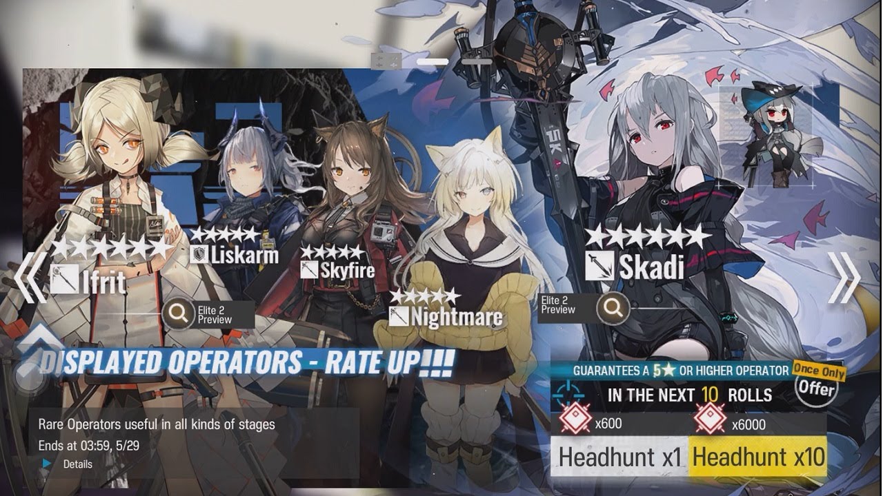 [Arknights] Pulling Guaranteed Gacha on Skadi + Ifrit Banner YouTube