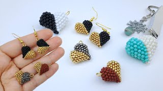 İki Renkli Peyote Kalp Yapımı. Türkçe Anlatımlı! two color peyote heart making. #beading #tutorial