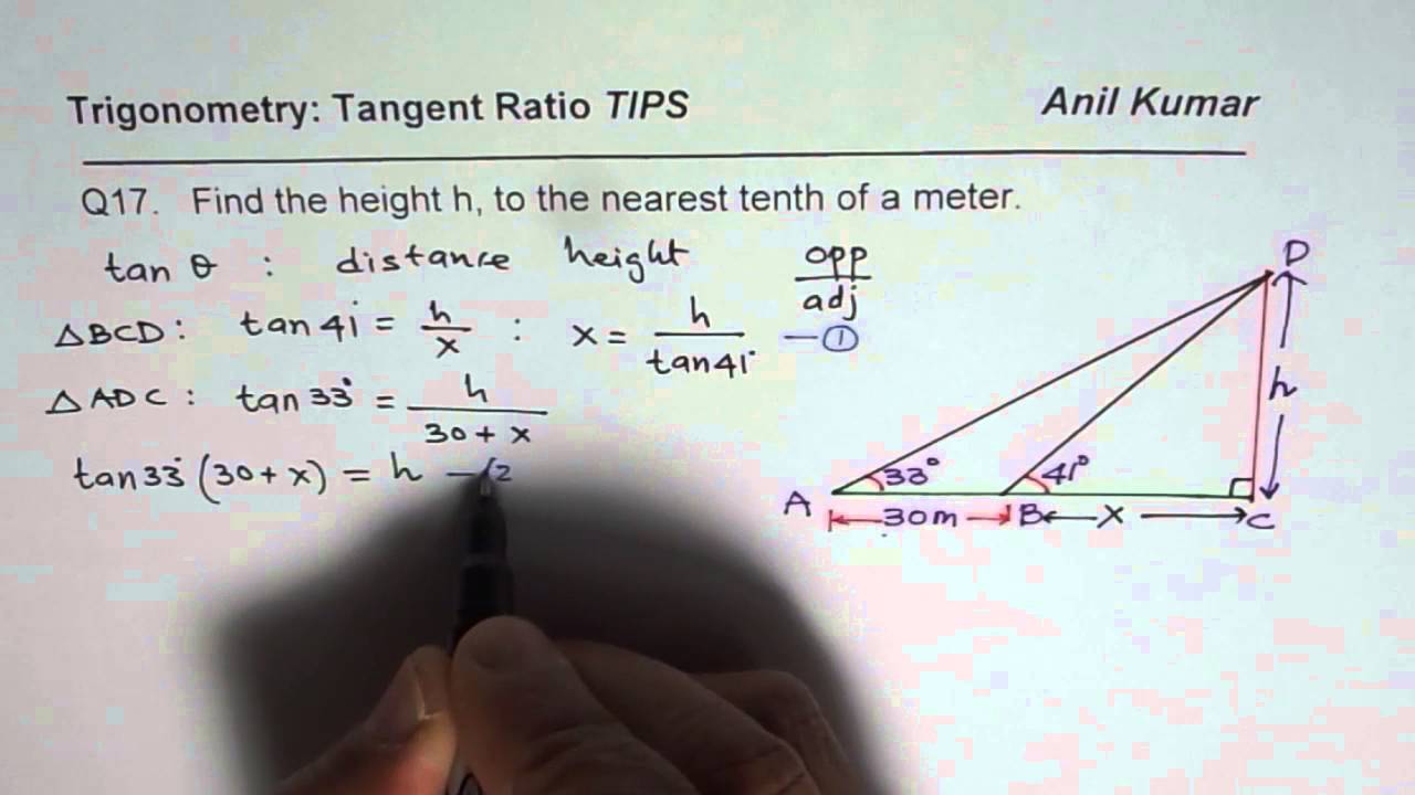 Q17 CHALLENGE General Solution To Find Height When Elevation Angle Is q17-challenge-general-solution-to-find-height-when-elevation-angle-is