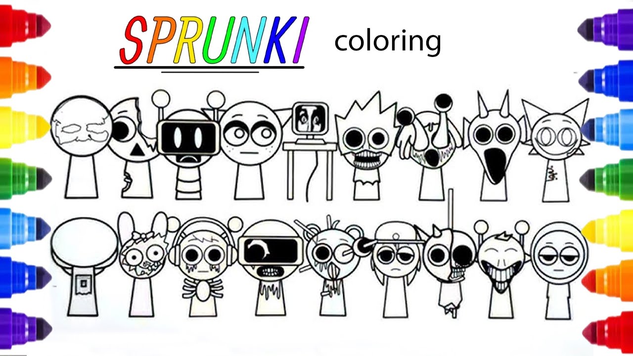 Incredibox Sprunki Coloring Pages Part 18. GULSUMASMR - YouTube
