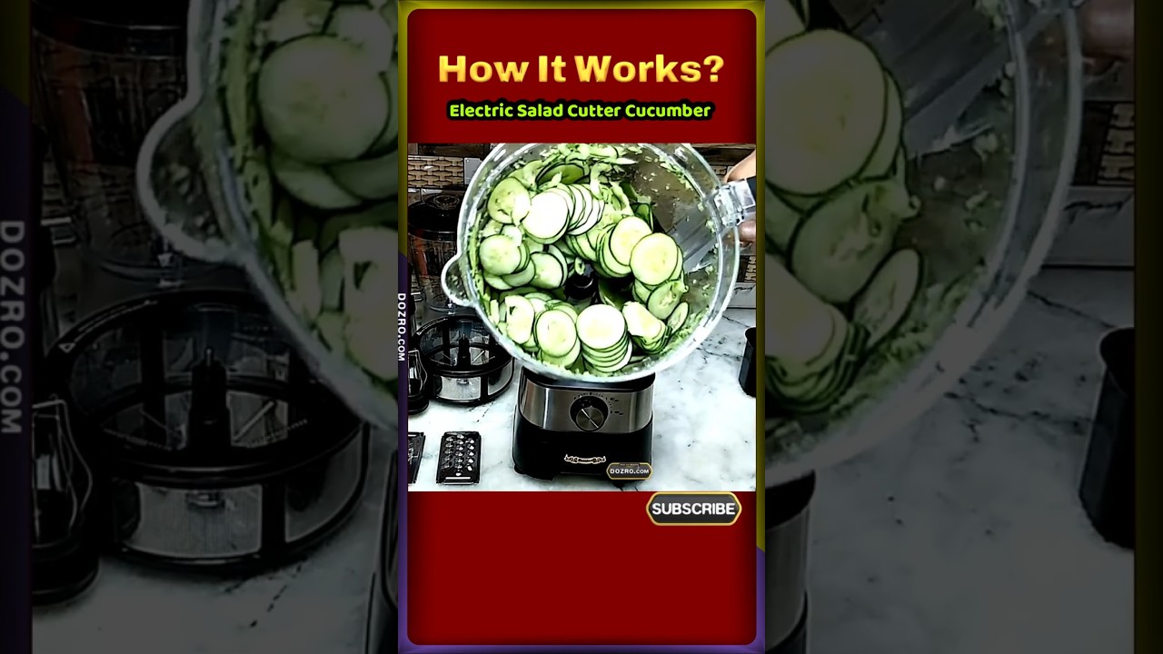 Electric Salad Slicer Cucumber Salad Cutter in Food Processor | How to Use? #salad #cucumber