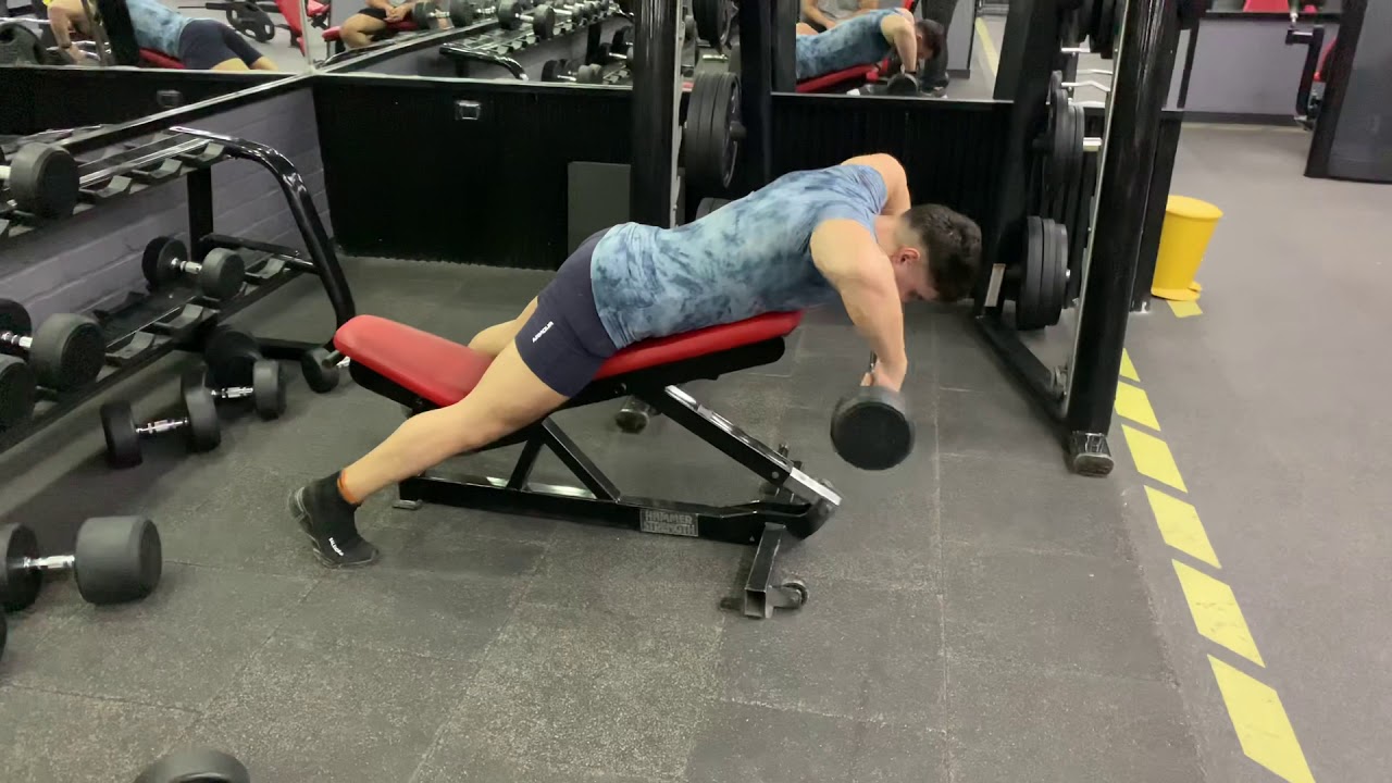 Barbell Rear Delts on incline Bench. YouTube