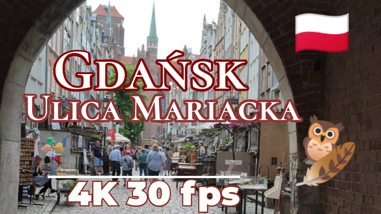 Улица янтаря, Гданьск, Польша. 4K, 30 fps.