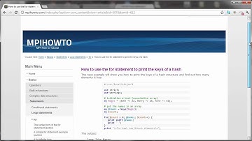 Perl Tutorial - How to use the for statement to print the keys of a hash