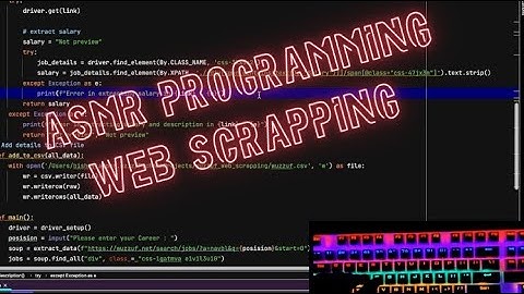 ASMR Programming - Web Scraping Wuzzuf Website with Python | No Talking