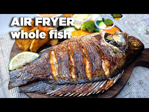 CRISPY air fryer whole fish only 3 ingredients | The cooking nurse