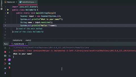 Java Basics 5 - Taking in user input
