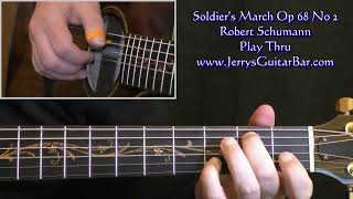 Schumann Soldiers March Op 68 No 2 | Guitar Play Thru
👇Learn how to play Robert Schumann – Soldier’s March Op 68 No 2 note-for-note on guitar.
Difficulty level: Intermediate
Barre chords: No
Thumb over chords: Yes (optional)
Playing Style: Fingerpicked
Tuning: Standard
This lesson teaches an arrangement of Schumann’s piano piece for guitar. It’s taught on a steel string guitar so it’s not aimed at classical guitarists but rather at fingerstyle guitarists who enjoy playing an occasional classical piece.
🎼 Full Lesson, Tabs & Chords: https://www.jerrysguitarbar.com/guitar-video-lessons/individual-songs/robert-schumann-soldiers-march-op-68-no-2/
#guitarlesson #guitarlessons #guitartutorial Schumann Soldiers March Op 68 No 2 | Guitar Play Thru