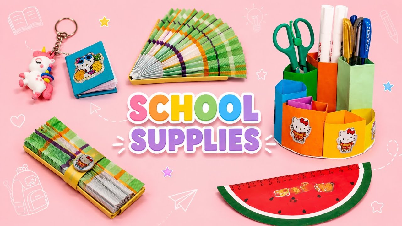 How to Make Cute School Supplies DIYs 🎒 | Easy Back to School Crafts at ...