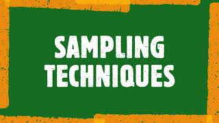 STATISTICS: SAMPLING TECHNIQUES (PART1) Profile