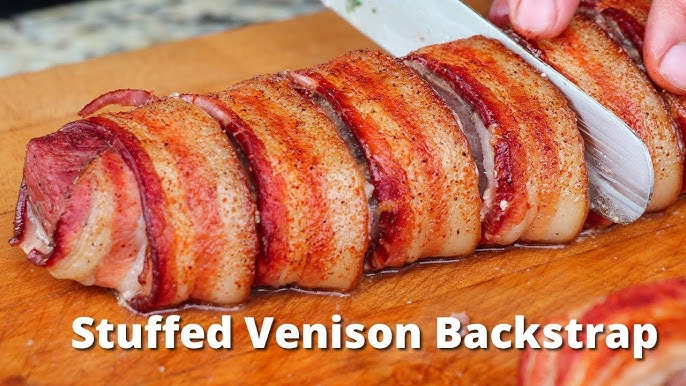 Applewood Bacon-Wrapped Venison Backstrap with Raspberry Sauce