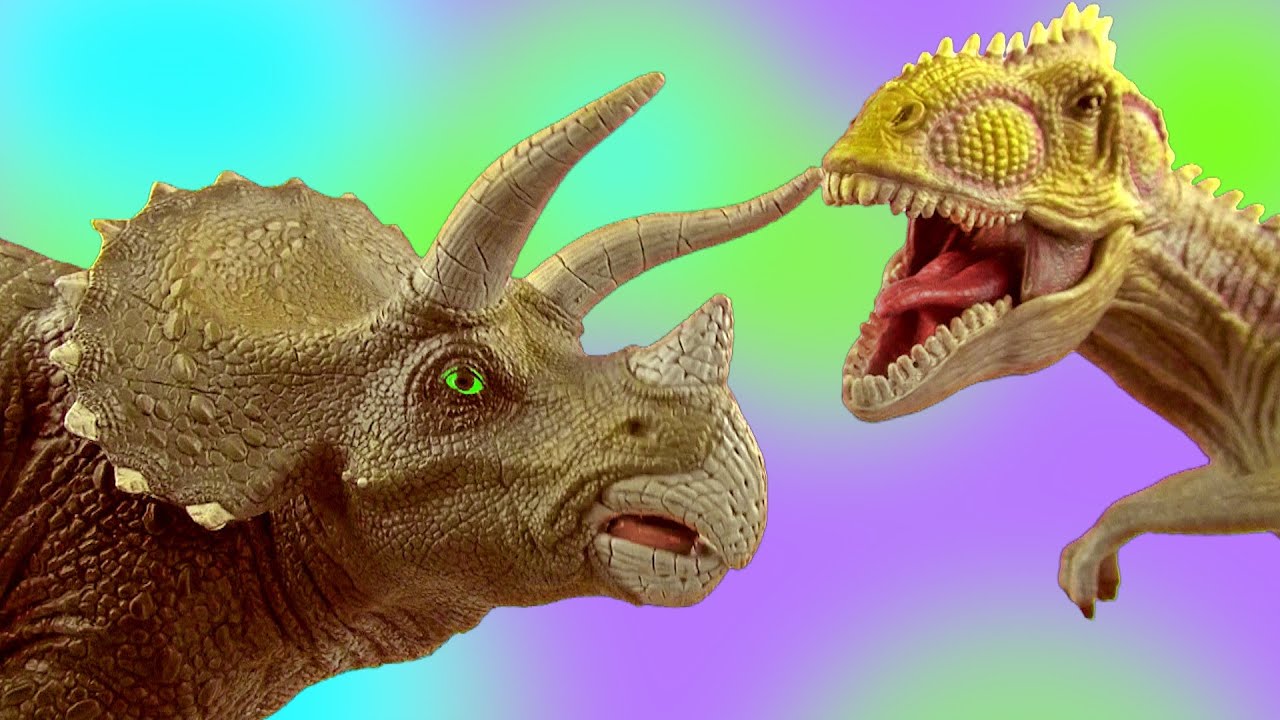 t rex ark Dinosaur Fight Battle Dinosaurs Triceratops vs Giganotosaurus Fights 공룡 ไดโนเสาร์ SuperFunReviews