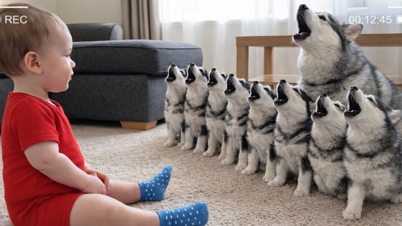 Try Not To Laugh Baby  and Husky Moments 😂 So Cute It Hurts