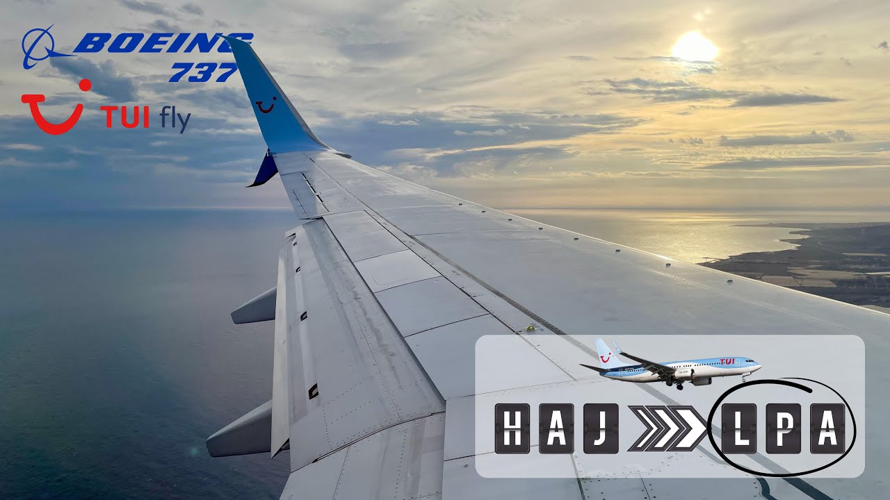 TUIfly landing at busy Las Palmas airport (LPA) | Boeing 737-800
