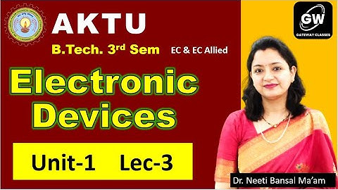 Lec-3 I UNIT-1 I Electronic Devices I EC III Sem I AKTU I by Dr. Neeti Ma